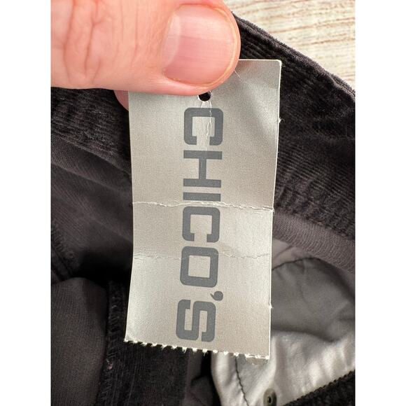 Chico's Corduroy Bistro Bootcut Pants Womens 2.5/14/L Black Stretch NEW - Picture 10 of 12